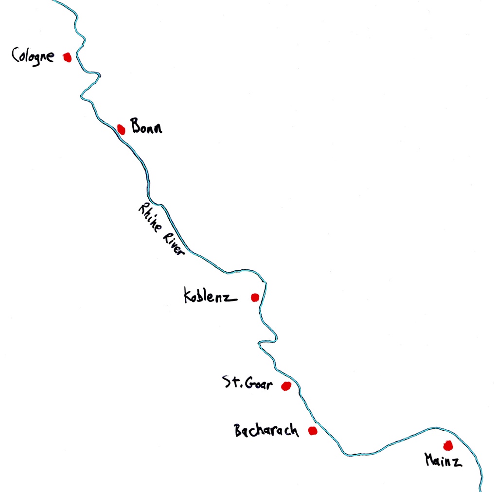 Rhine Map - Cologne to Mainz