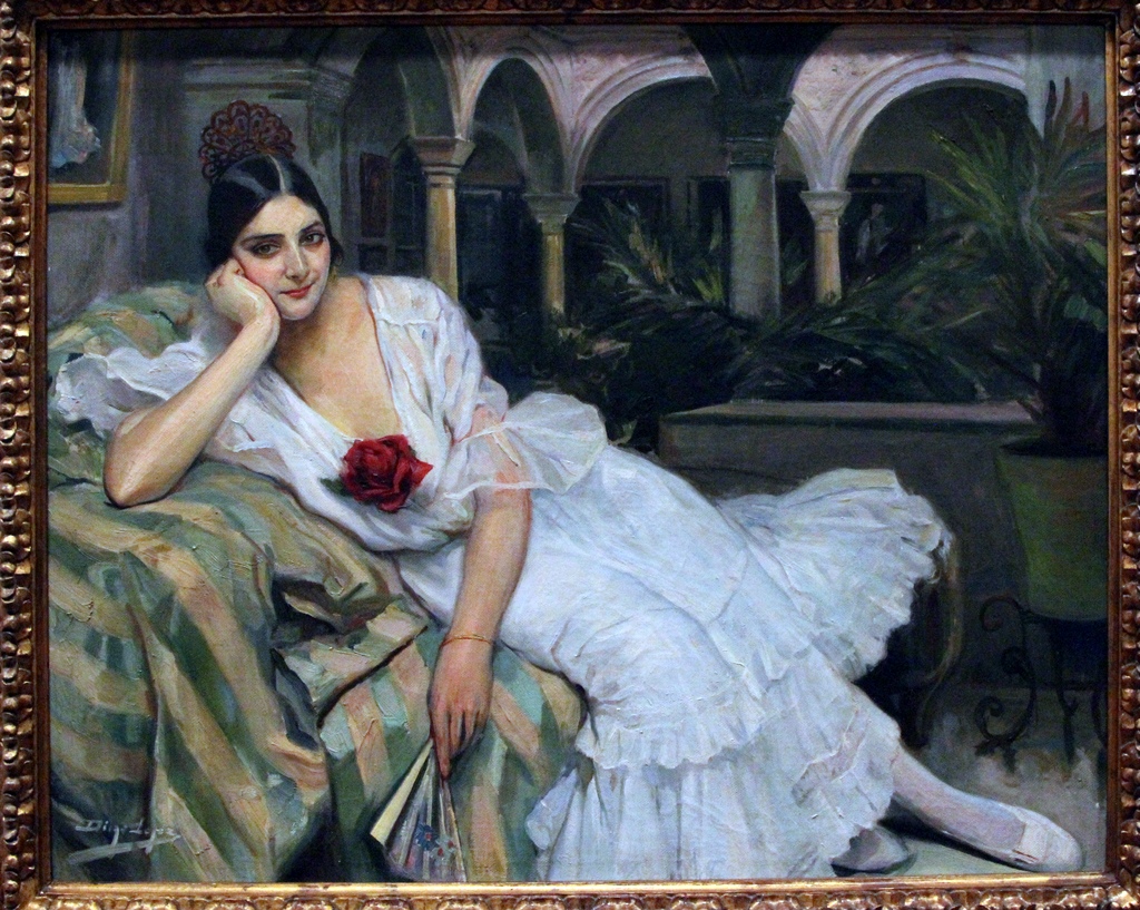 Sevillian Woman in Her Patio